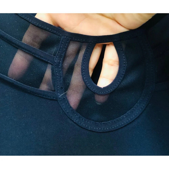 Adele & Mary Womens Top 2X Navy Blue Sheer Front Classy Career Office Wear - Picture 4 of 5